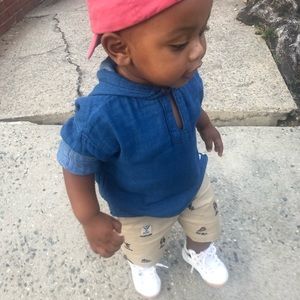 Zara Lenin denim pull over shirt